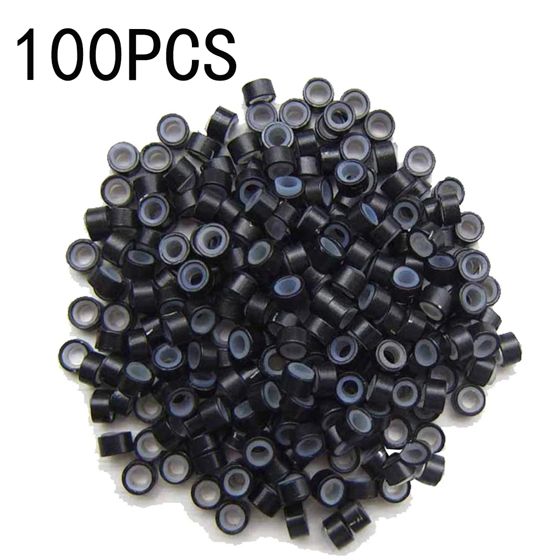 Hair Extension Kit Pliers Pulling Hook Bead Device Tool Kits and 100PCS  Silicone Lined Micro Rings(Dark/Brown/LIGHT BROWN)