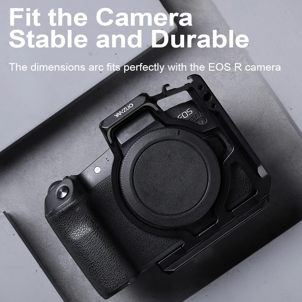 YANZUO-plataforma de jaula para cámara Canon EOS R, funda protectora con mango lateral para micrófono con luz LED, piezas de expansión DSLR