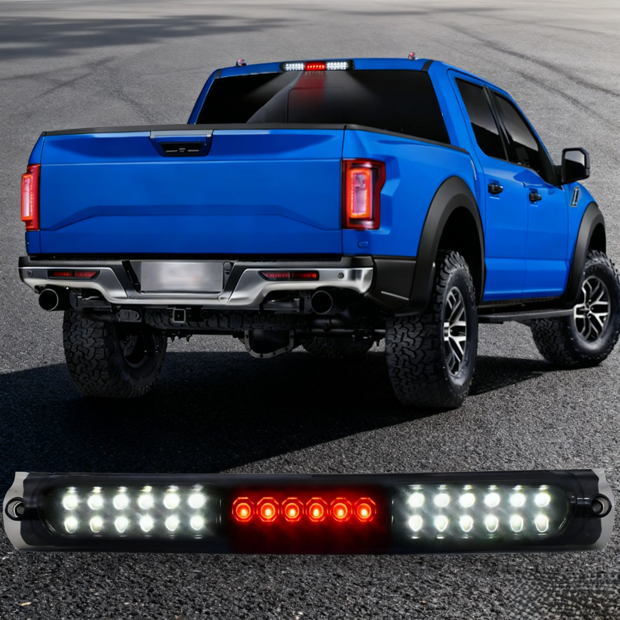 

For Ford F150 1997 - 2003 Heritage Excursion LED Third Brake Light Cargo 3rd High Mount Stop Light Black Housing Smoke Lens