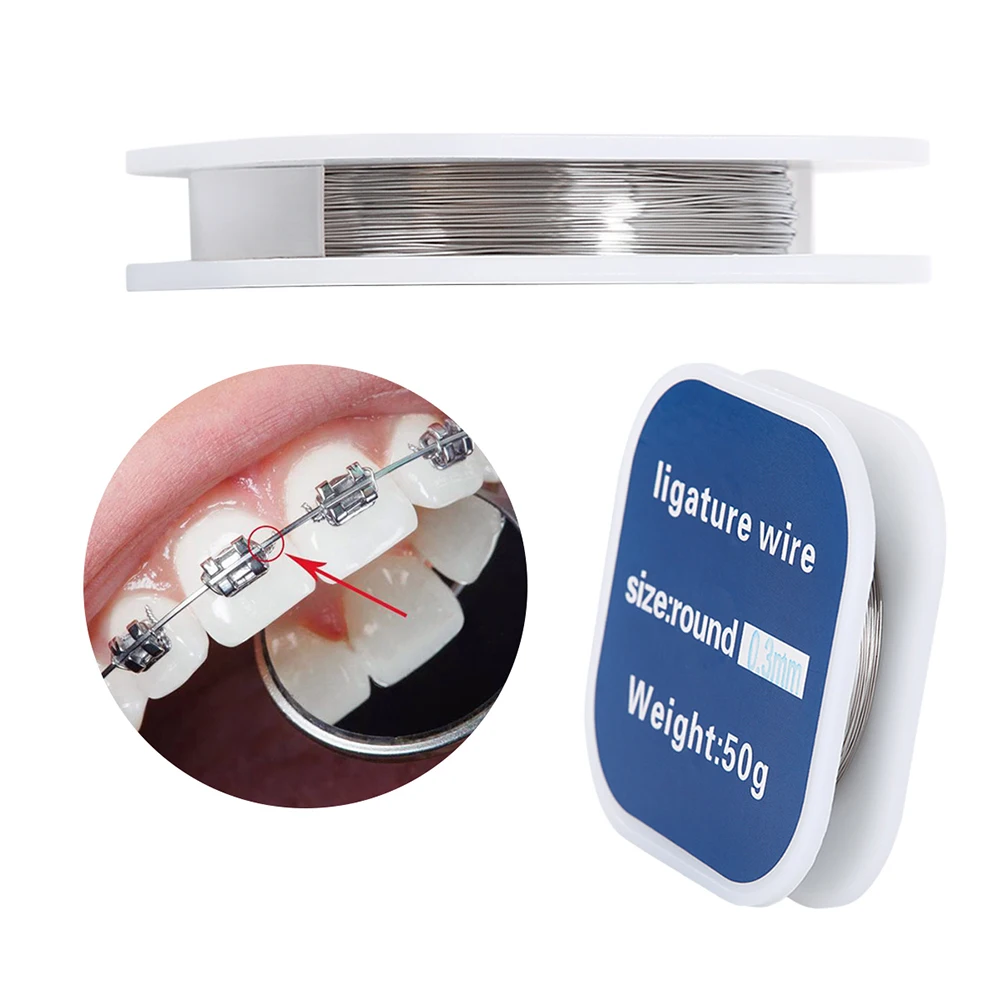 50 g/Rolle AZDENT Dental Kieferorthopädische Bogendrähte Ligaturdraht Edelstahl Größe 0,2 mm 0,25 mm 0,3 mm Bogendraht Zahnmedizinwerkzeug – Detail 8