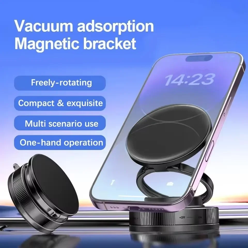 T30 Vakuum-Magnetischer Handyhalter, für Saugnapf-Handyhalterung, Verstellbare Schwenkverriegelung, für Ihr Auto/Fitness-Studio/Spiegel