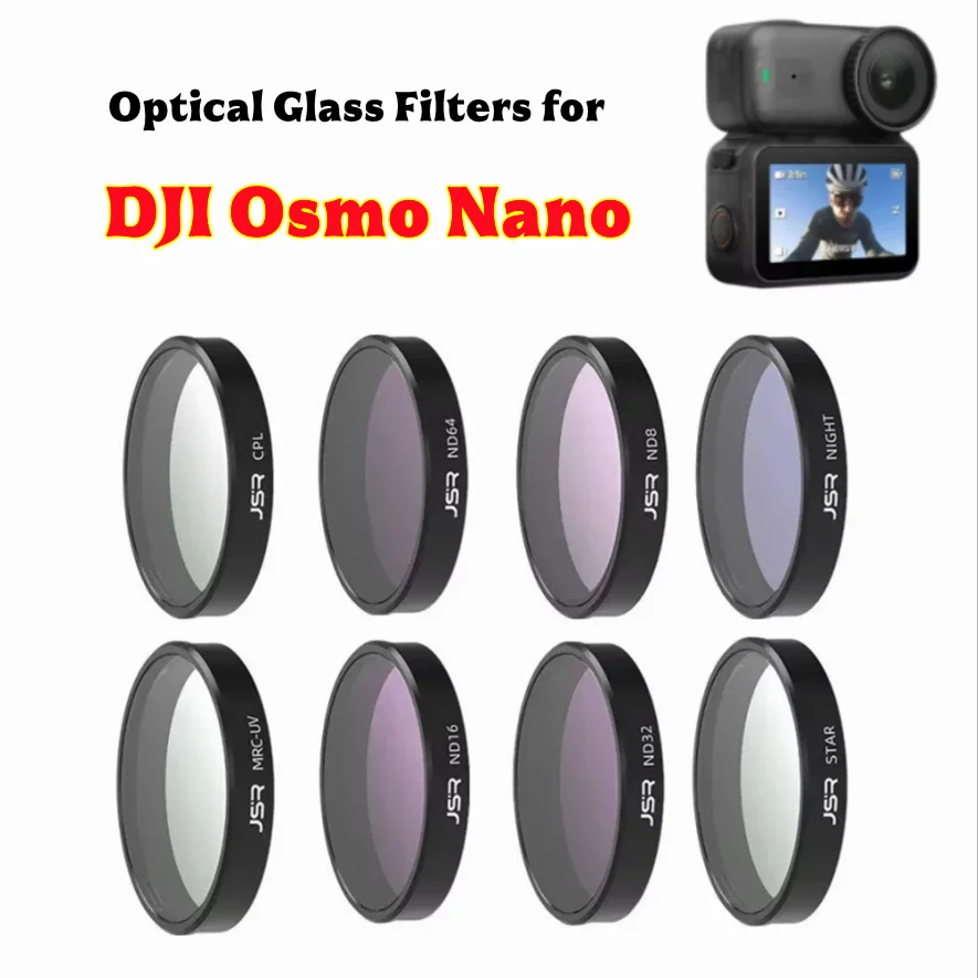 

JSR for DJI OSMO NANO Optical Glass Filters UV CPL Star Night ND8 ND16 ND32 ND64 ND8PL ND16PL ND32PL ND64PL 1/4 Black Mist Lens