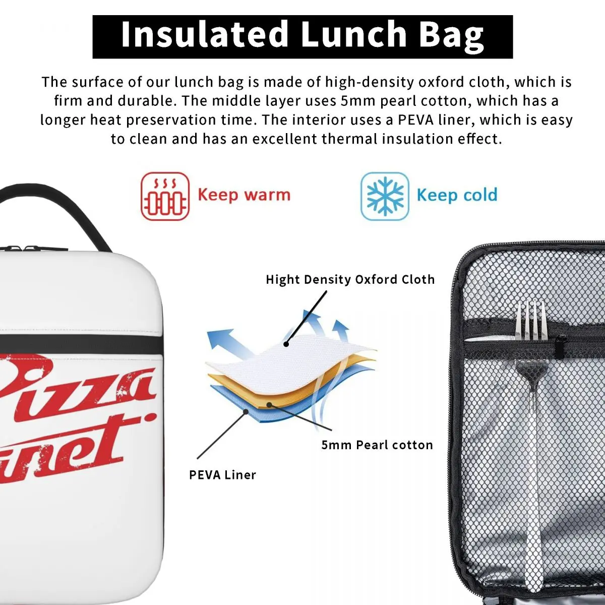 Pizza Planet Toy Story Cartoon Insulated Lunch Bags Cooler Lunch Container Pixar Tote Lunch Box a tenuta stagna per uomo Office Travel