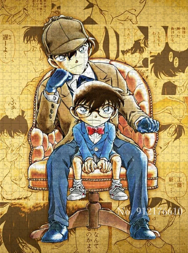 Puzzle per adulti Detective Conan Anime Manga British Retro Style Puzzle in legno 300/500/1000 pezzi gioco giocattolo per bambini