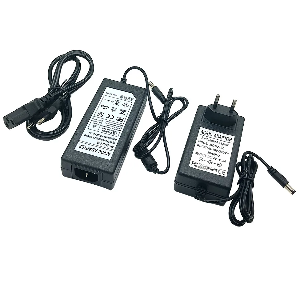 

Switching Power Supply Adapter with DC Plug 24V 3A AC 220V 110V Volt Driver LED Lighting Transformer Source