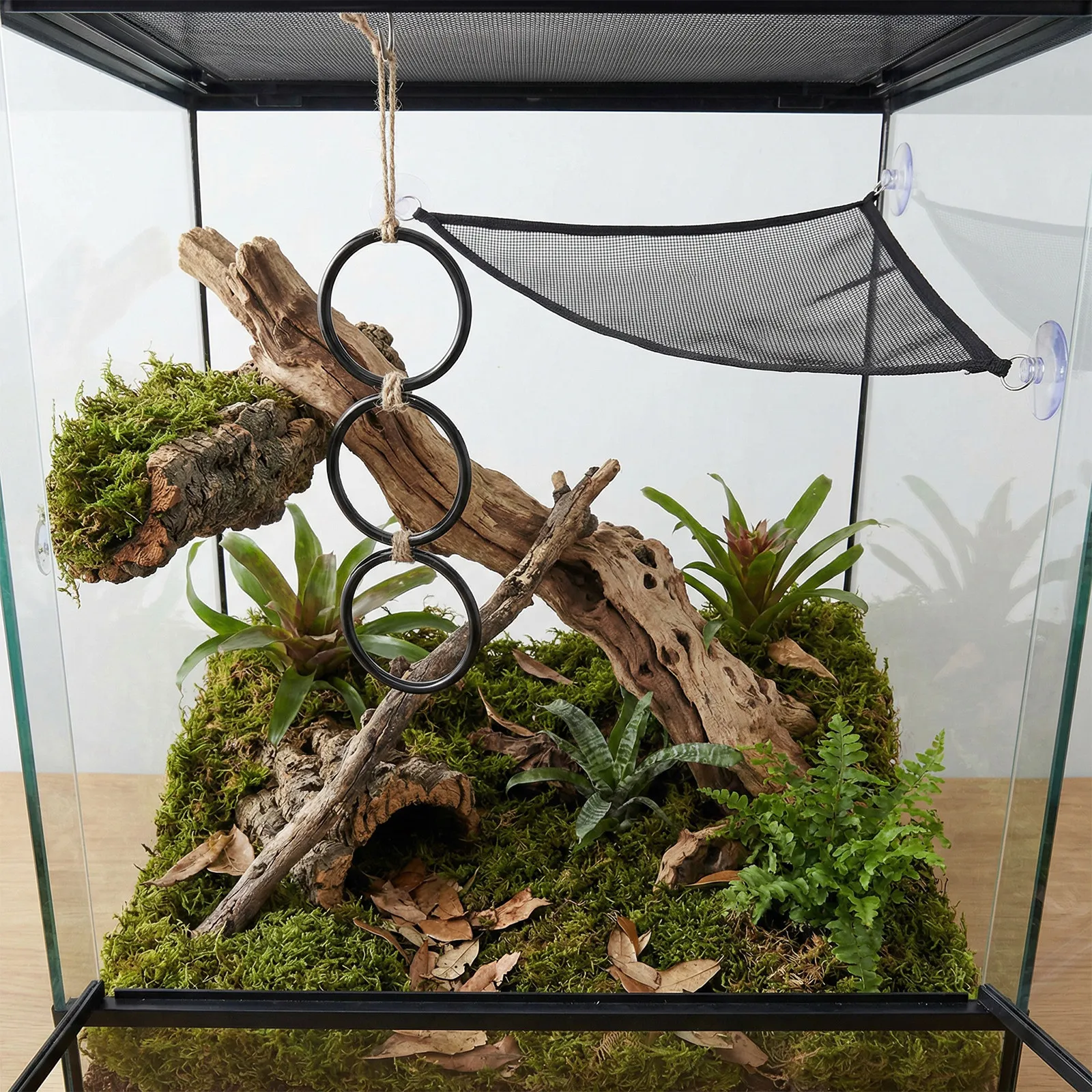 

Snake Enrichment Reptile Hammock Breathable Mesh Climbing Rings Snake Tank Climbing Accessories Reptile Accessories