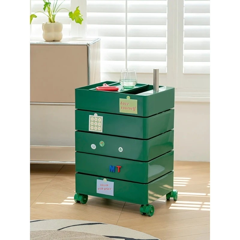 

Small apartment household cart snacks side cabinet storage bedside table