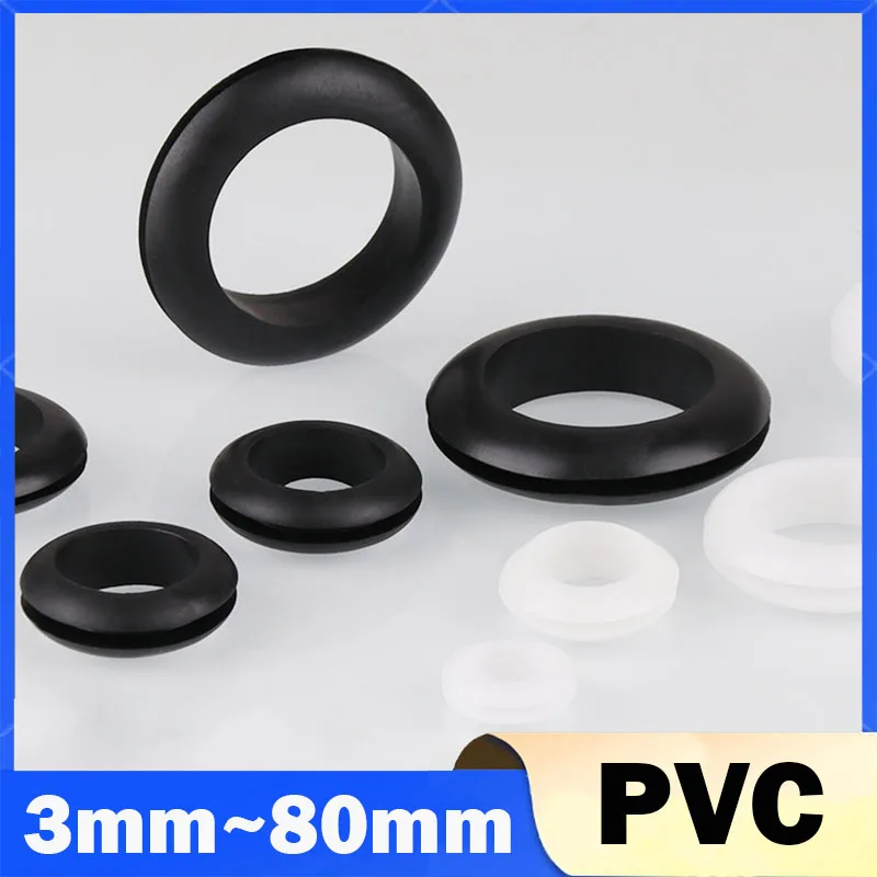 Black/White 3mm~80mm O Ring Rubber Washer Seals Gasket Grommet Electrical Gasket O-Ring Seals For Wire Cables Plugs Firewall