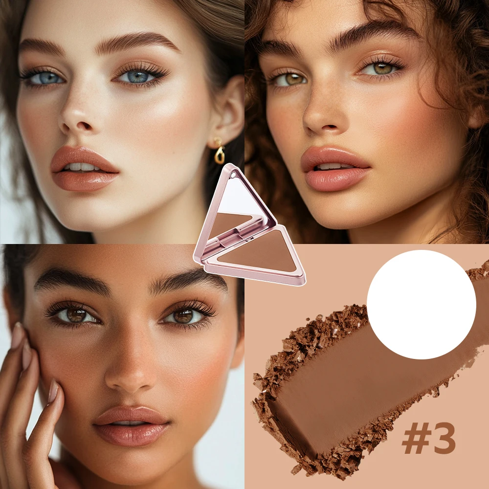 ไม่มีขีดจํากัด Matte Bronzer Shading Face Blusher Long Lasting Matte Plumps ลักษณะลดรูขุมขนและ Shine Control เครื่องสําอาง