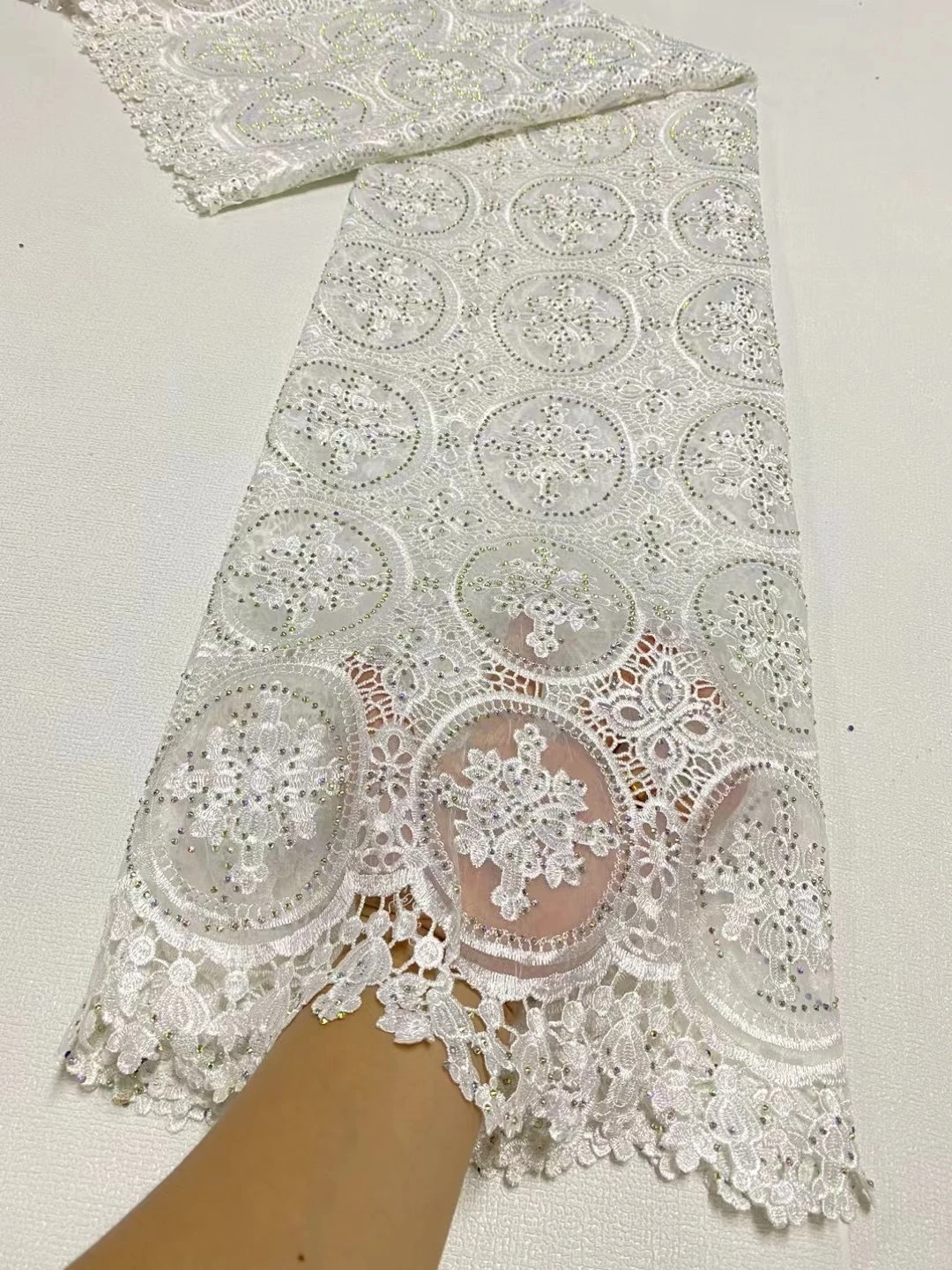 

African French Guipure Cord Lace Fabric 2024 Hot Sale Nigerian Water Soluble Lace Fabric For Women Wedding Party Dresses