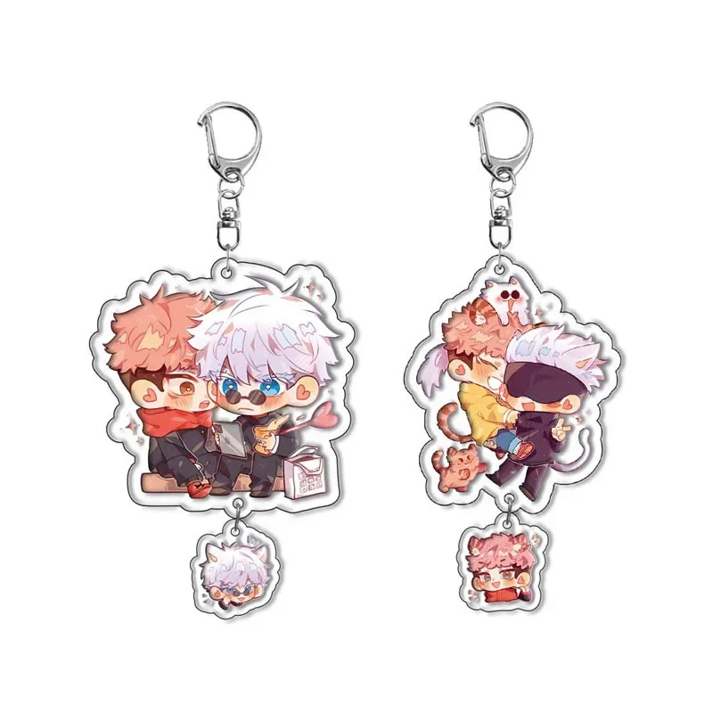 Anime Jujutsu Kaisen Itadori Yuji Gojo Satoru Acrylic Model Key Chain Pendant toy Cute Anime Accessories Gift