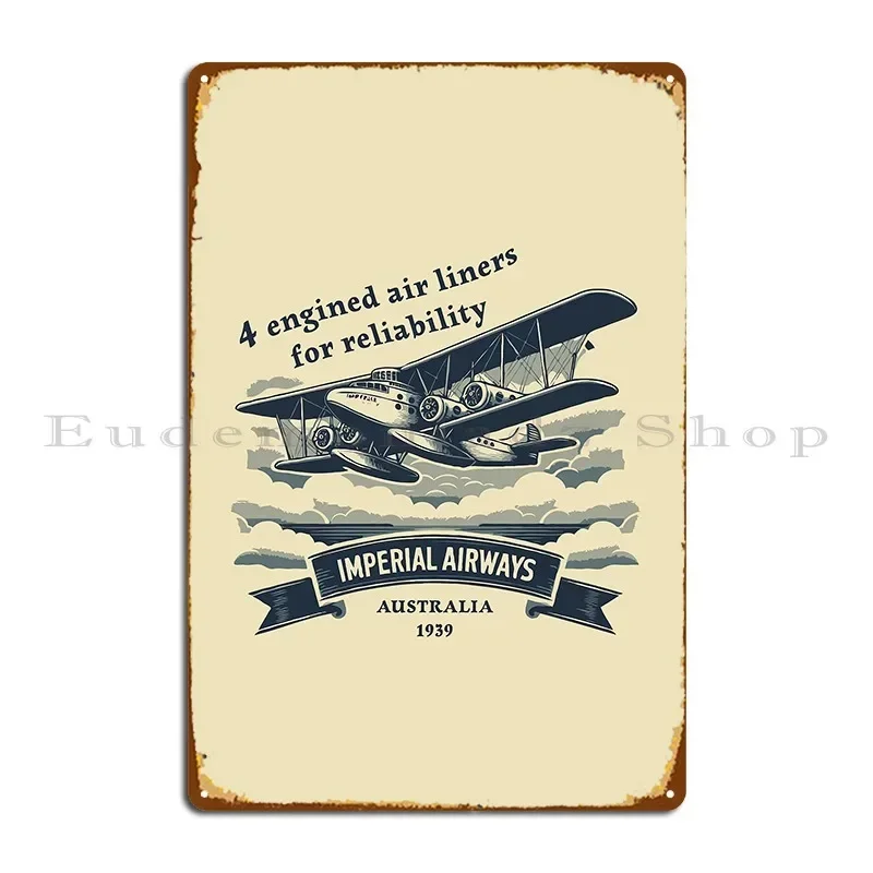 Nostalgic 1939 Imperial Airways Metal Sign Design Decoration Plaques Personalized Mural Tin Sign Poster