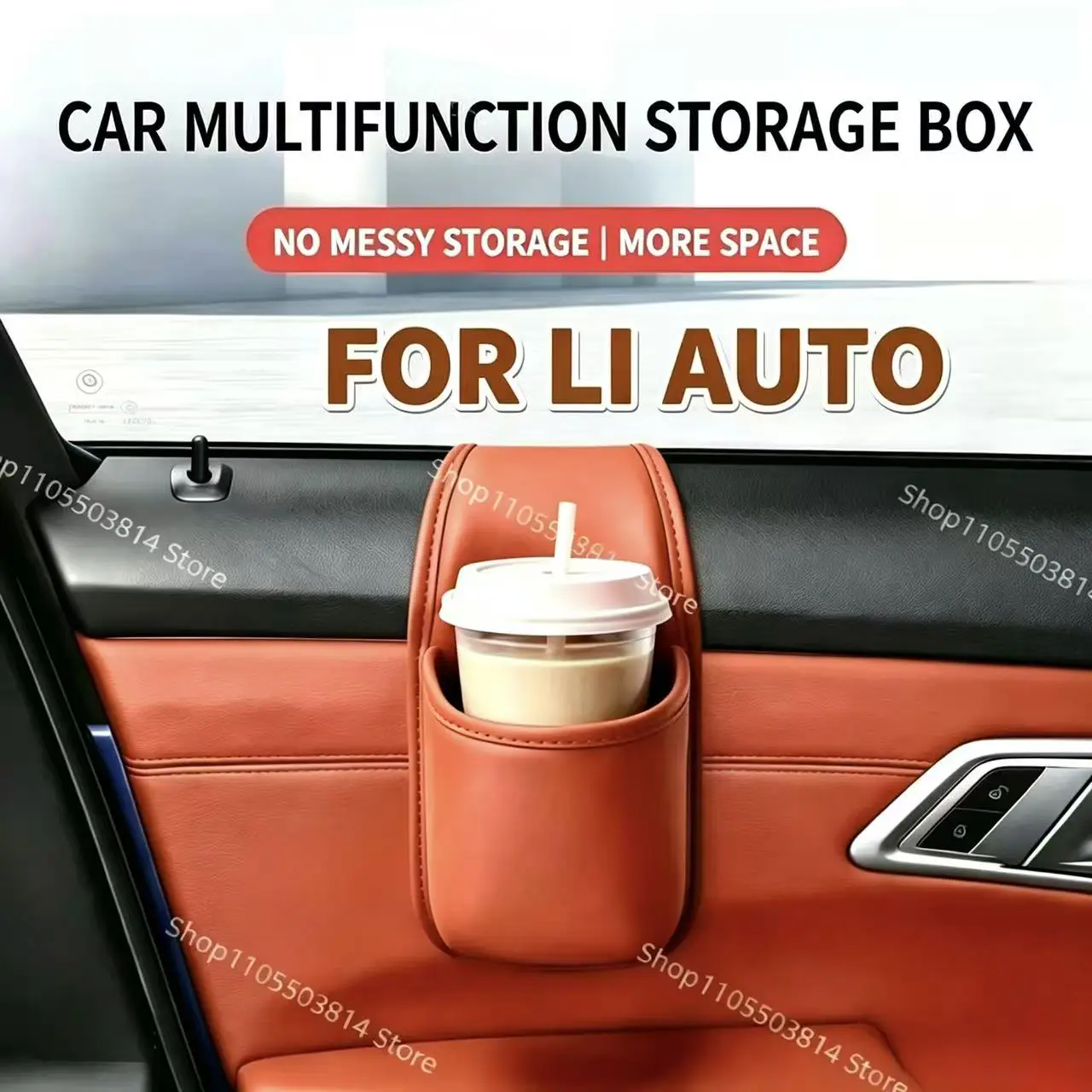 2Pcs For Li Auto L6 L7 L8 L9 Car Hanging Storage Bag Glass Gap Cup Holder Beverage Holder Auto Interior Organizer Accessories