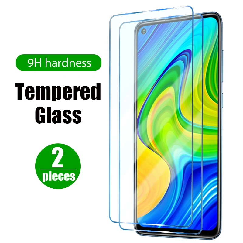 2Pieces Protective Glass For Xiaomi Redmi Note 9 Pro 8 7 9S 9T 9A 9C 8T 8A 7A Screen Protector on Redmi Note 10 Pro Note10 Glass