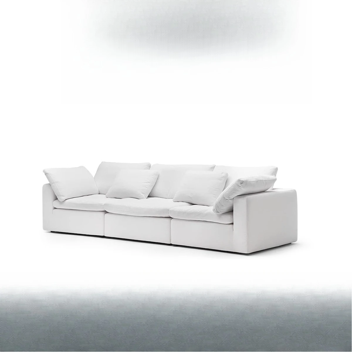 Sofa living room, modern simple straight row cream wabi sabi wind sub-cotton and linen
