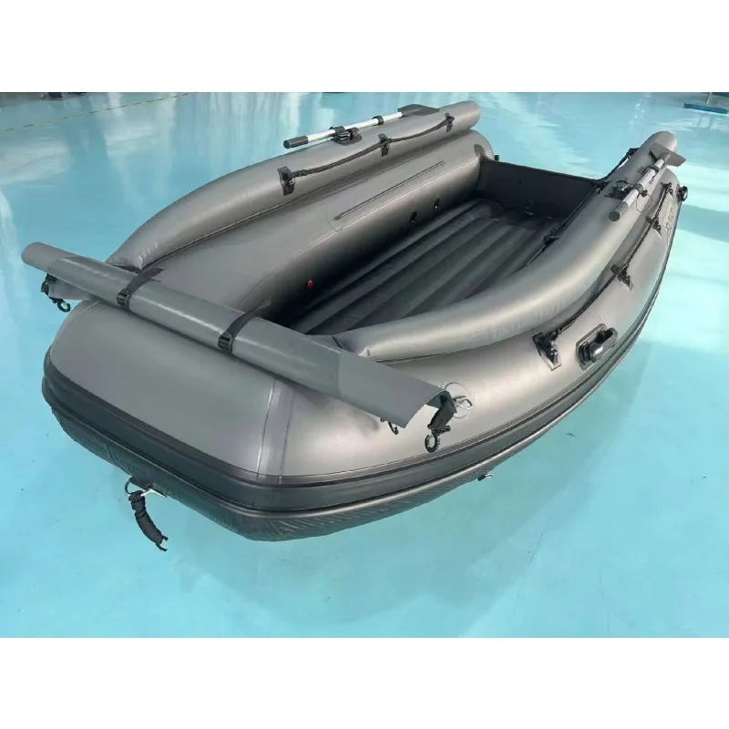 Reachsea Dark Gray Color Jet PVC Tunnel Air Deck Blow-Up Boat 12.5ft 6 People with Canopy for Sale view 4