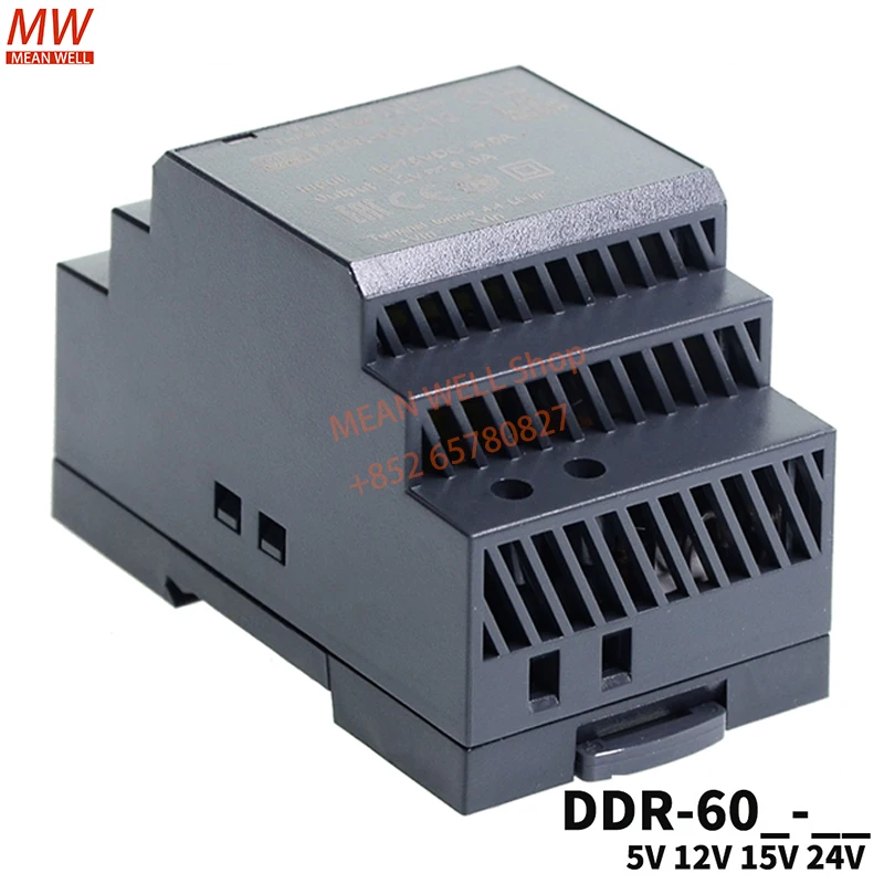 MEAN WELL Switching Power Supply Original 60W DIN Rail Type DC-DC Converter DDR-60G-12 DDR-60G-24 DDR-60L-12 DDR-60L-24 5 15