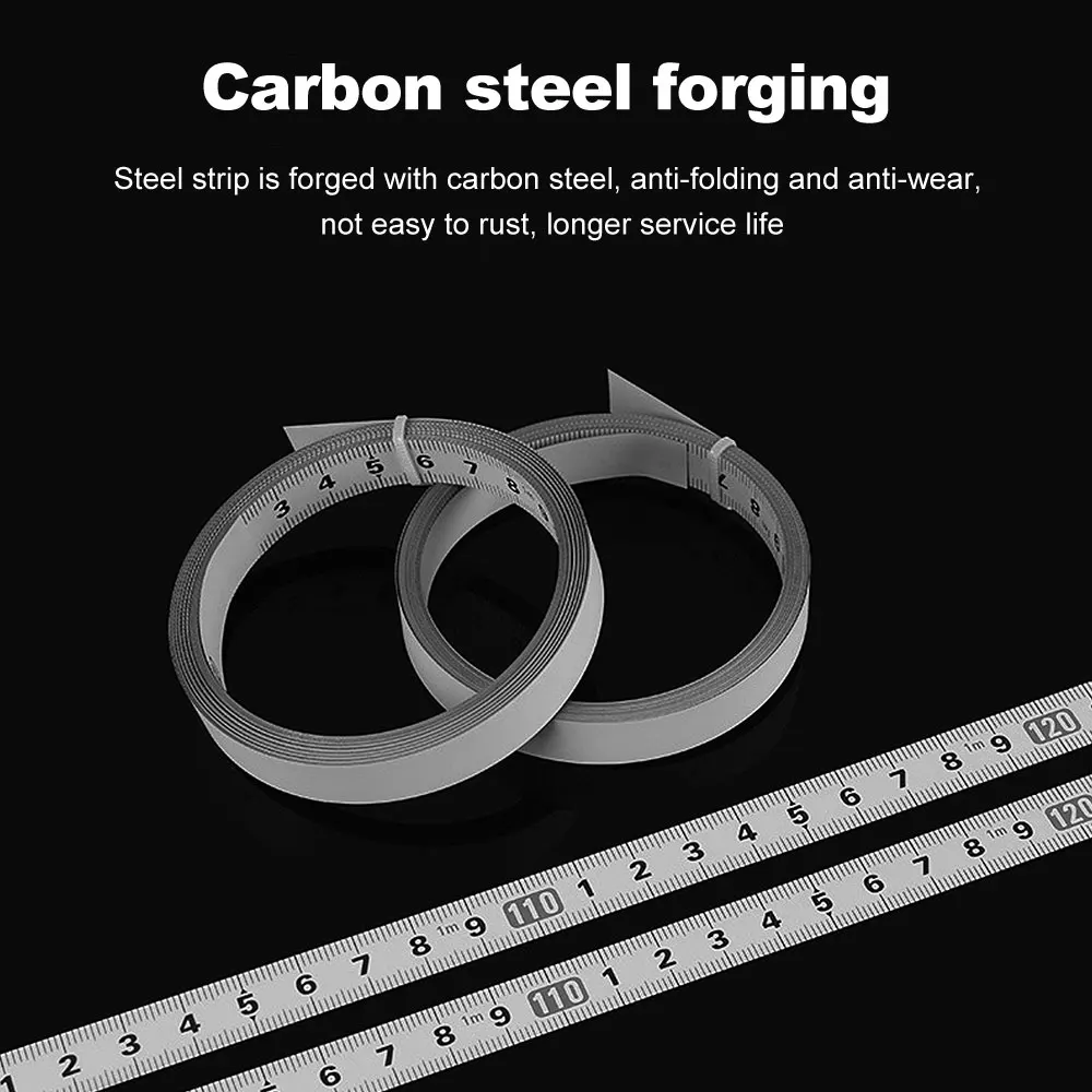 Self-Adhesive Measuring Tape Stainless Steel Workbench Ruler Adhesive Backed Tape Measure Metric Scale Rust-Proof Durable Ruler