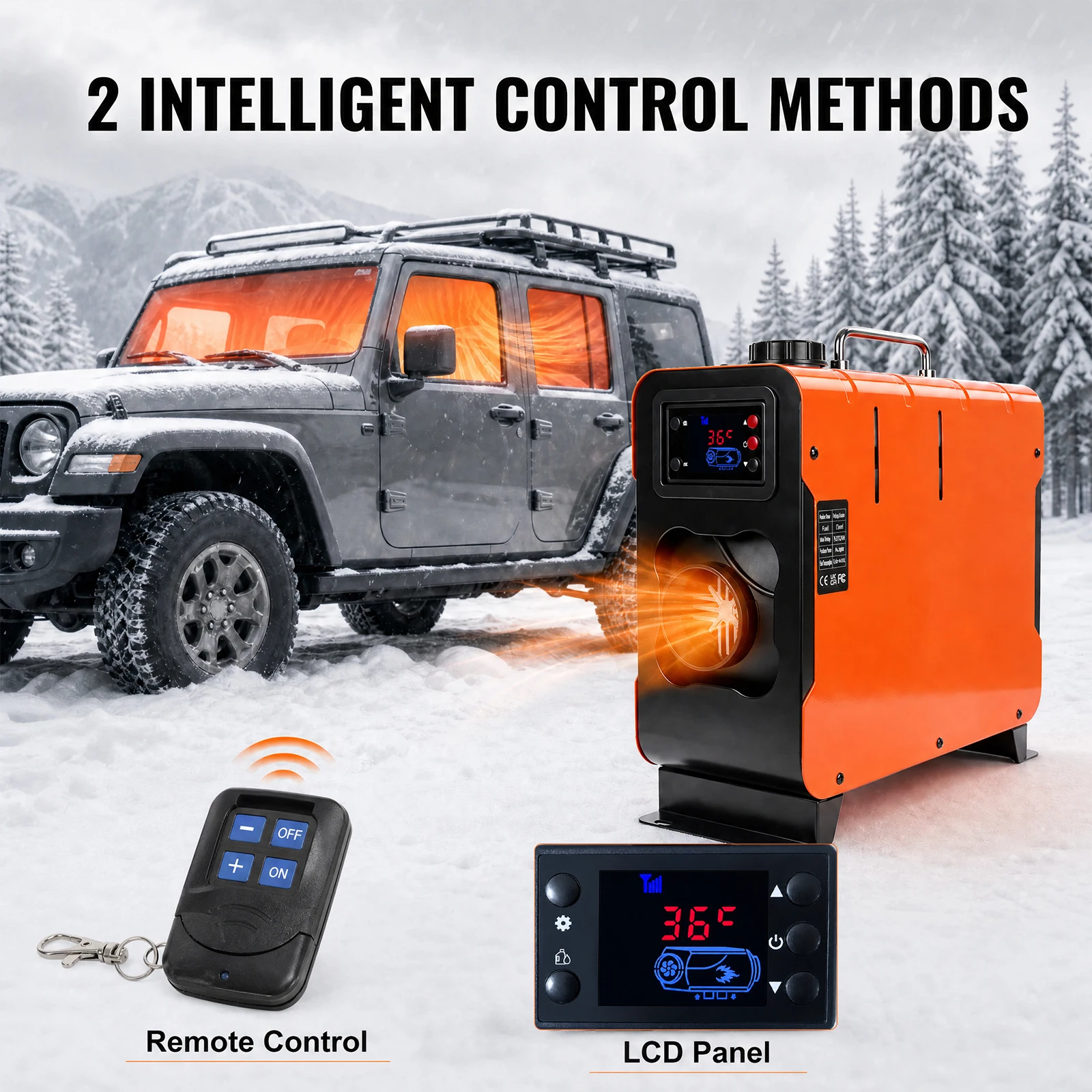 Podofo, riscaldatore ad aria diesel da 8 kW, 12 V/24 V, riscaldatore diesel per parcheggio, riscaldatore per cabina, riscaldatore ad aria per autoveicoli, riscaldatore per abitacolo, con telecomando,