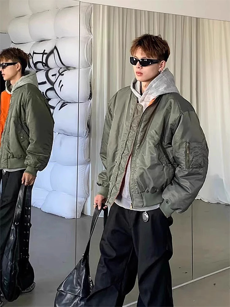 

Мужская куртка-бомбер из хлопка в стиле милитари, весенне-осенняя, для повседневной носки и работы