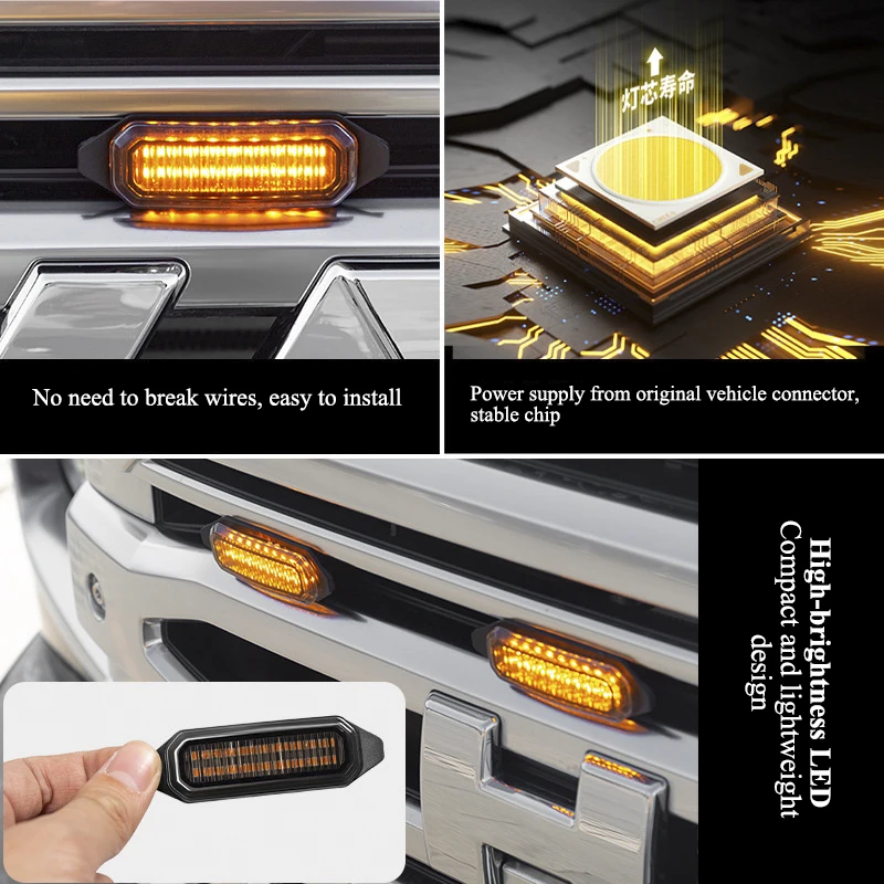 For GWM Haval H9 2024 2025 Car Grille Through Light Modified Auto LED Grille Decorative Lights Car Off Road Accessories