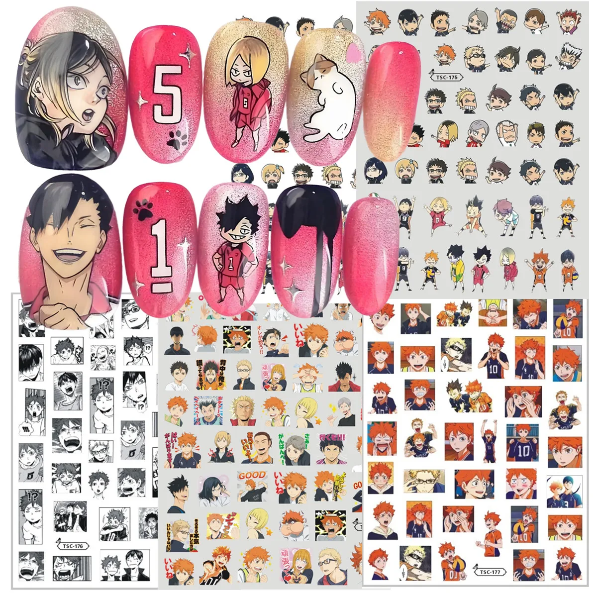 

TSC-449-450 BLUE LOCK Anime Football 3d Nail Art Sticker Nail Slider Decor