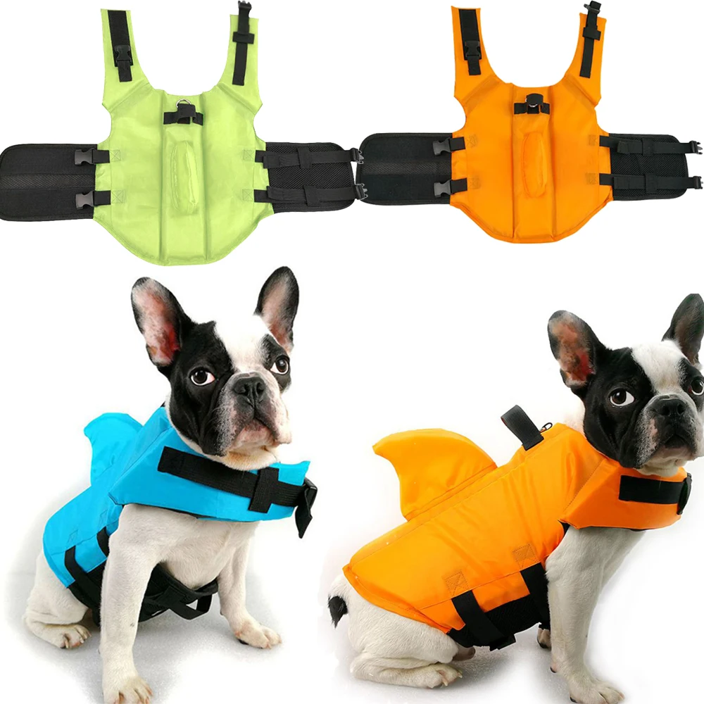 Summer Dog Life Vest Shark Pet Life Vest Jacket Swimwear Dog Clothes Dog Safety Swimming Suit For Small Medium Large Dogs