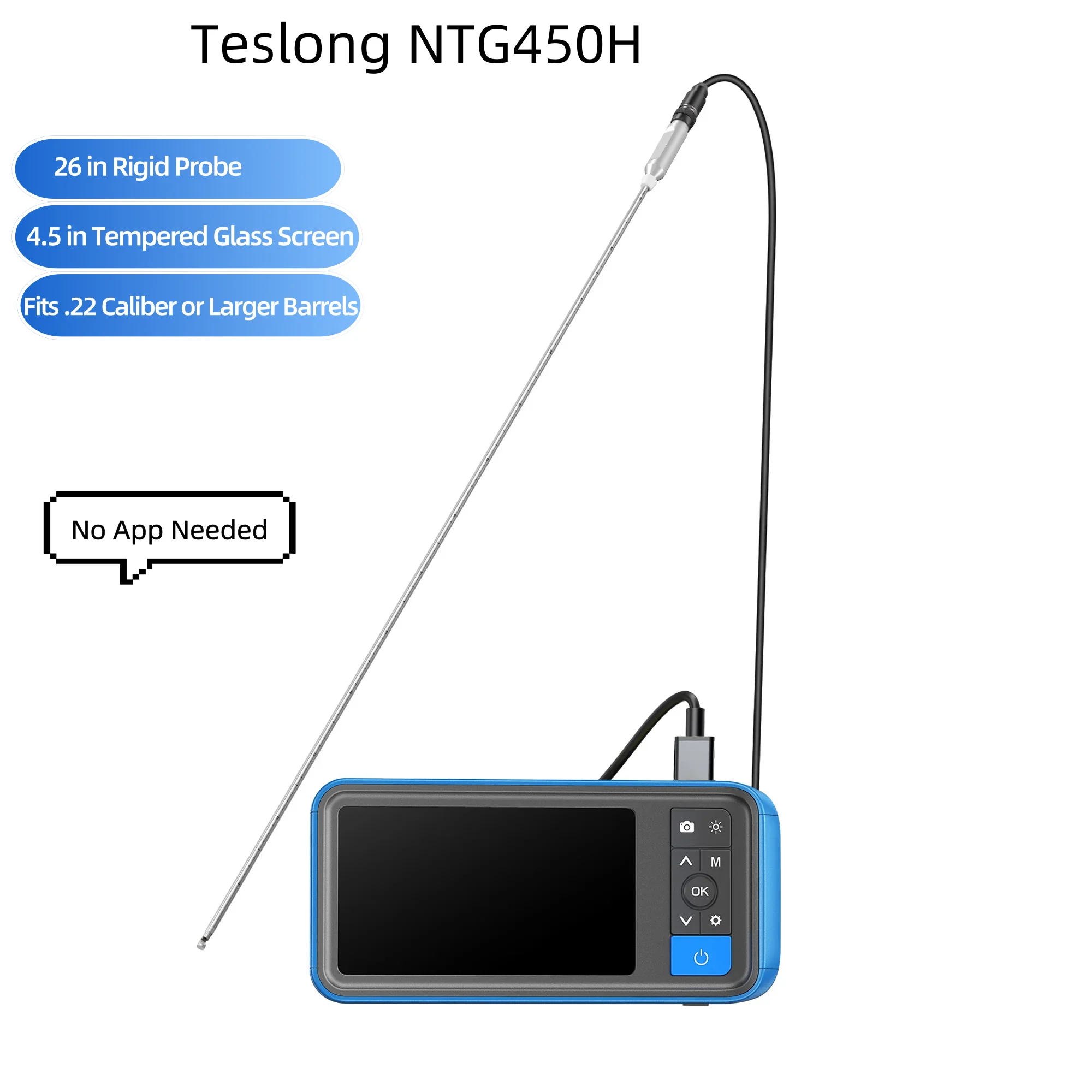 Borescopes endoscopes NTG450/ NTG450H inspect Camera Rifle BORESCOPE with 4.5-INCH HD Screen (26-inch Rigid Probe)