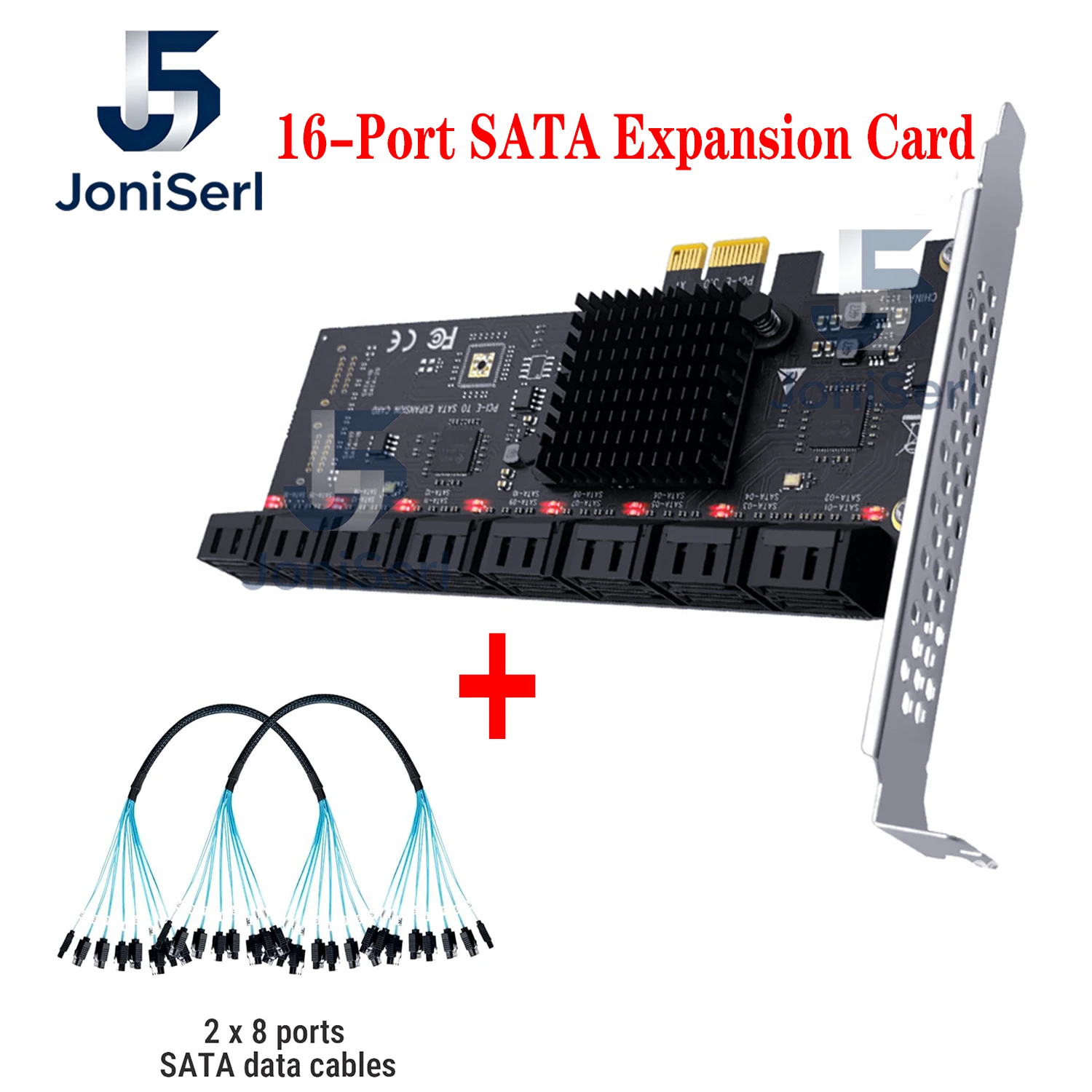 16-Port SATA Expansion Card (PCIe 3.0 x1 to 6Gbps SATA Card), Compatible with Windows/Mac/Linux/NAS
