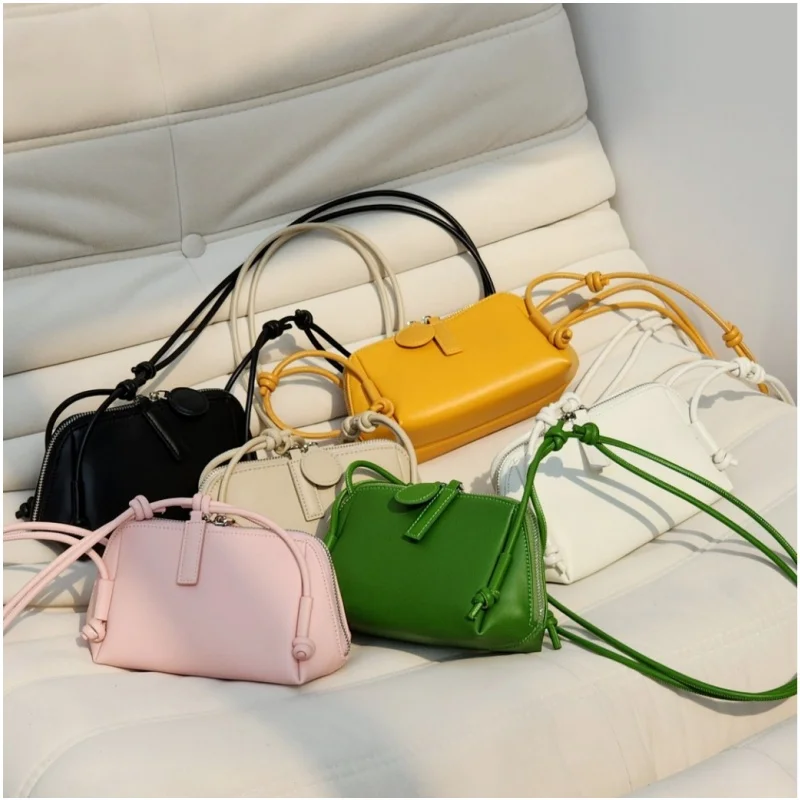 

High Quality Women Genuine Leather Crossbody Bag Minimalist Shell Design Casual Commuter Purse Adjustable Shoulder Bag