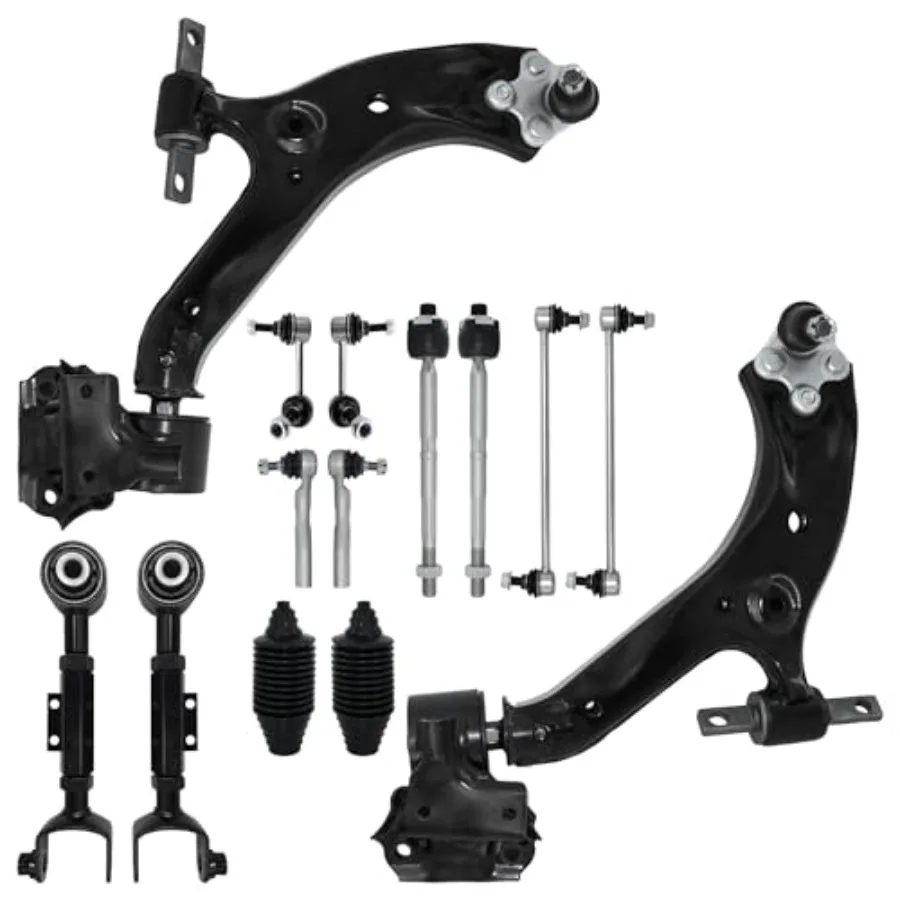 14 Pcs Front Rear Lower Control Arm with Ball Joint and Sway Bar Tie Rod Boot Replacement Kit for 20122014 Honda CRV HighStreng