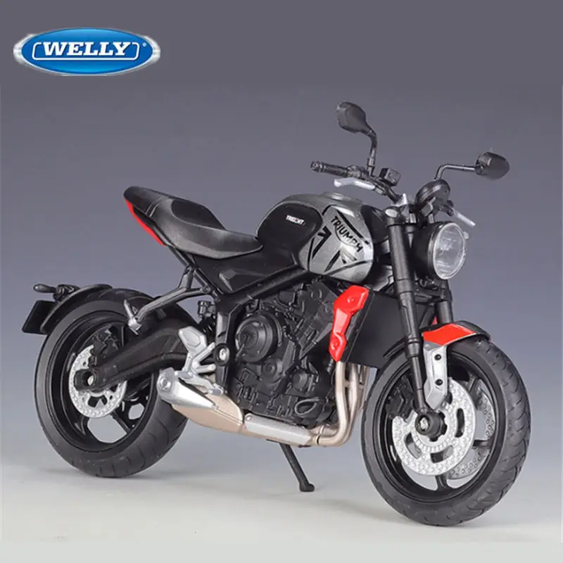 WELLY 1:12 Triumph Trident 660 Alloy Race Motorcycle Model Simulation Diecast Metal Street Sports Motorcycle Model Children Gift