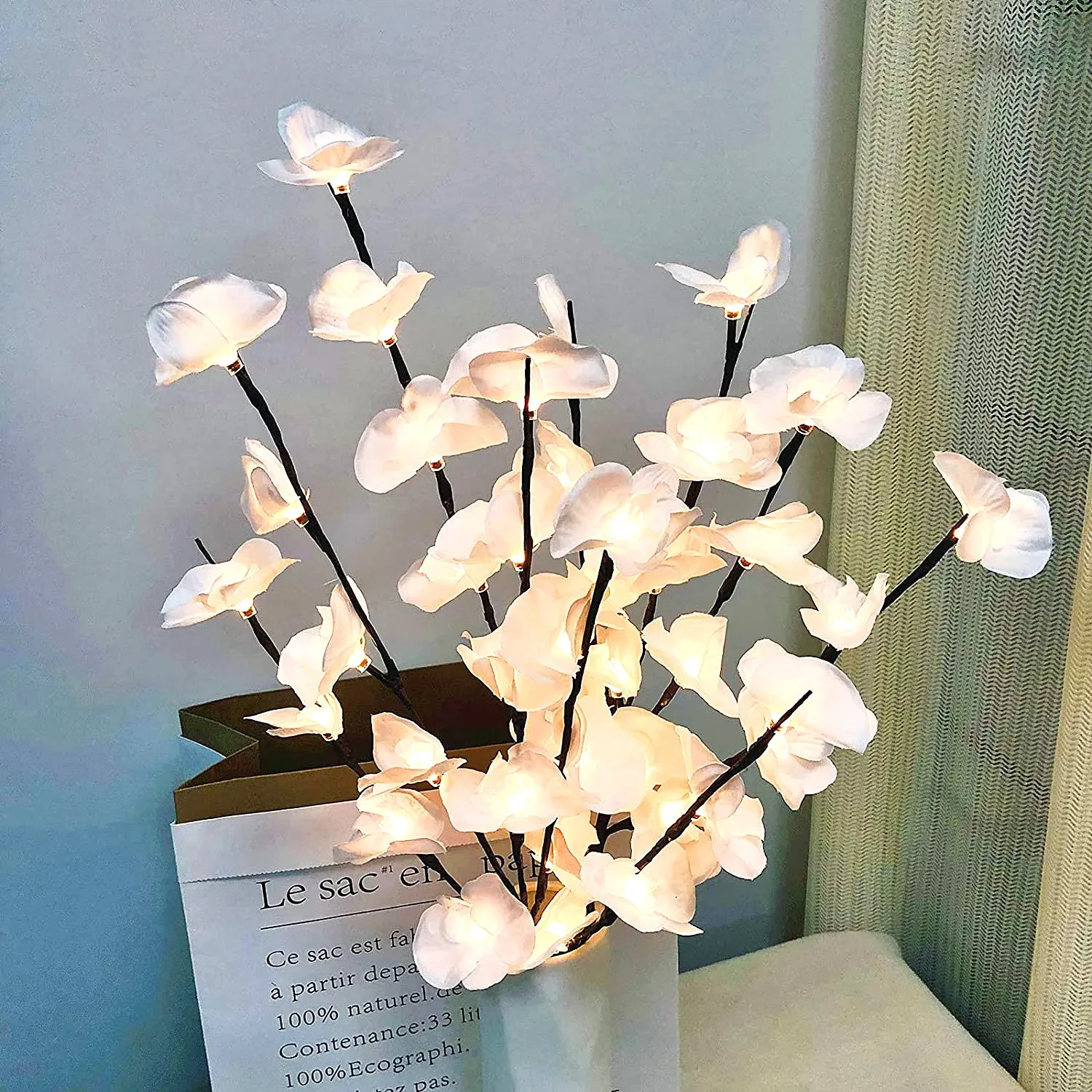 20 LED Bulbs LED Willow Orchid Branch Lights Lamp Natural Vase Filler Twig Lighted Branch Christmas Wedding Decorative Lights