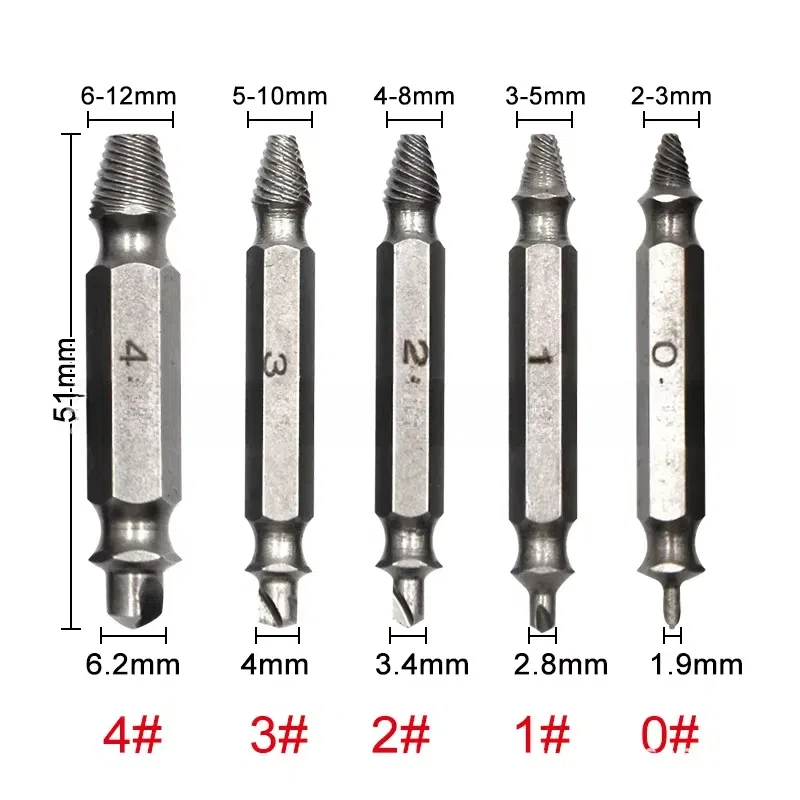 Damaged Screw Extractor Drill Bits HSS extractor double-headed screw slide removal tool S2 Screw driver batch head wire break