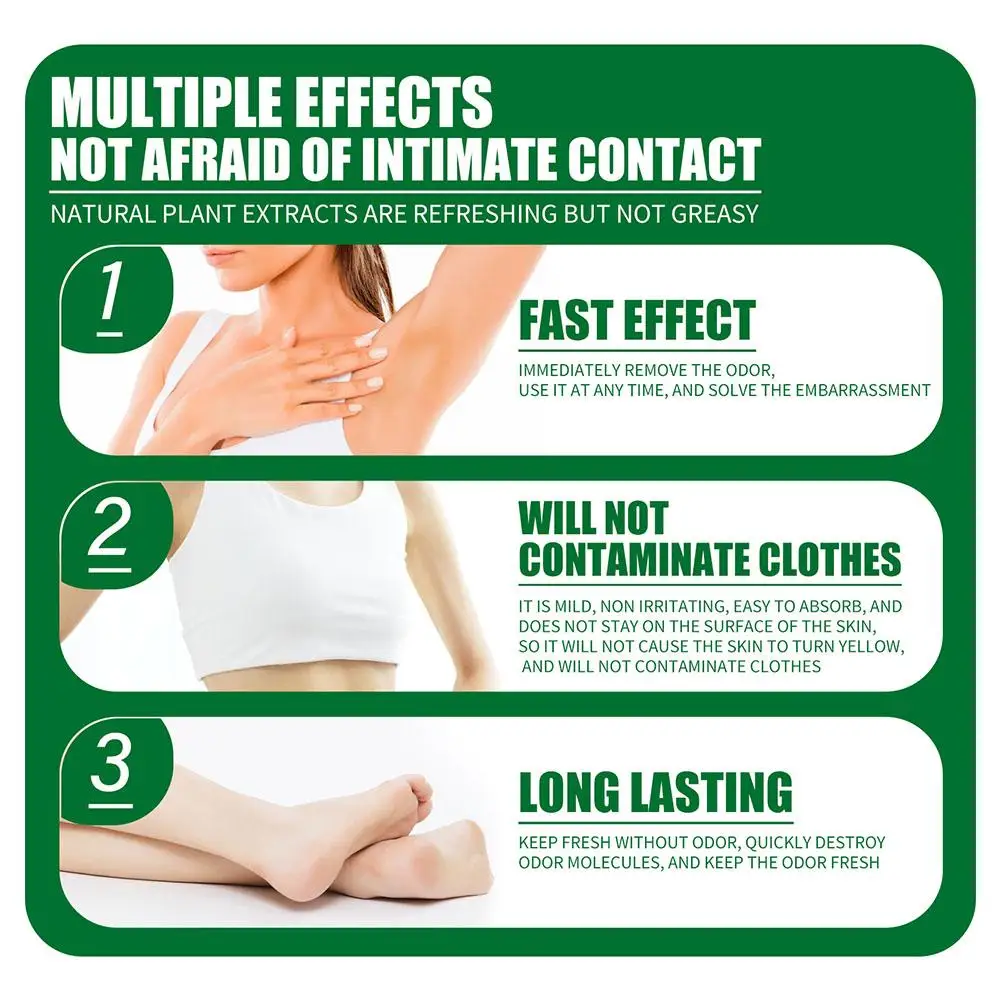 Crema para eliminar olores de axilas para hombres y mujeres, tratamiento antisudor de mal olor, crema para el cuidado de la piel del cuerpo de frescura duradera