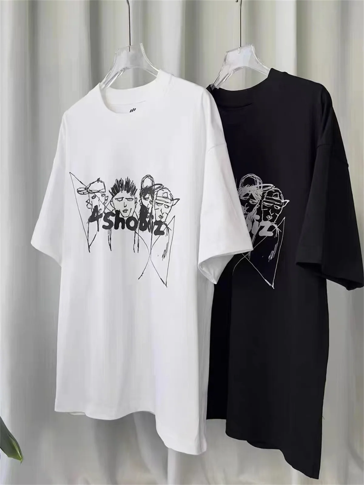 LNGSHOT Member Portrait Graphic T-Shirt Ohyuan Woojin Louis Ryul Kpop Fashion Retro Shirt Summer Men'S Women'S Beach T-Shirts