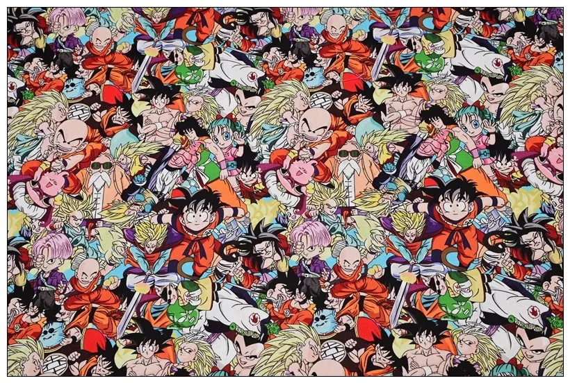 Japanese Dragon Ball 100% Cotton Fabric Sewing Material for Handmade Patchwork Quilting Baby Dress Home Sheet Needlework DIY