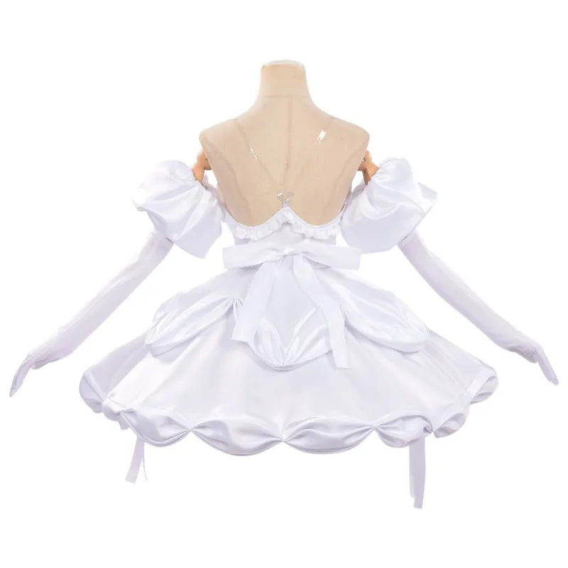 New Alien Stage Sua Cosplay Costume for Women ALNST Character Idol Stage White Satin Lolita Dress Halloween Party Anime Outfits view 4