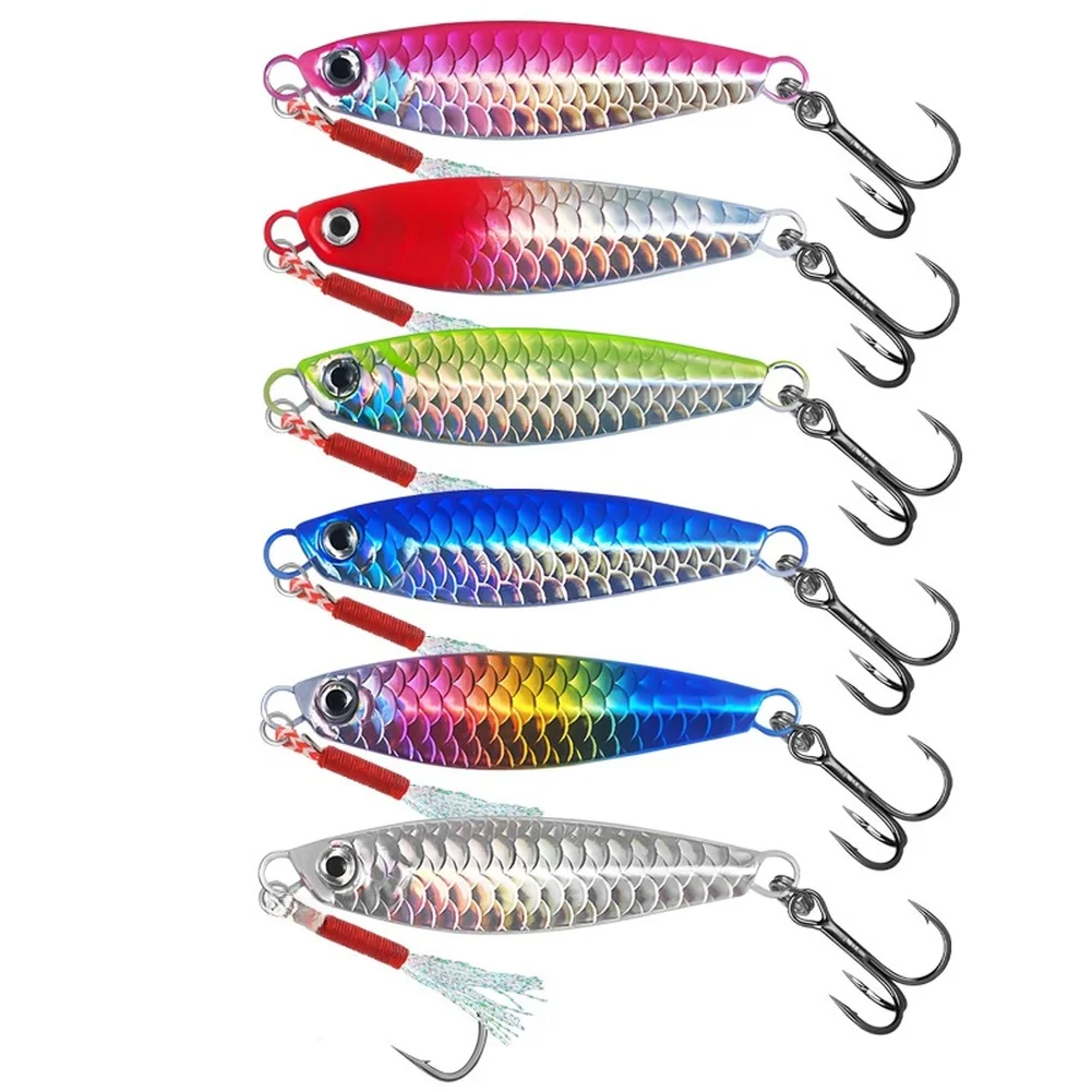 Fishing Lures Pencil Bait Metal Casting Fixture with Dual Hooks and Multi Layer Search Capability for Perch and Pike