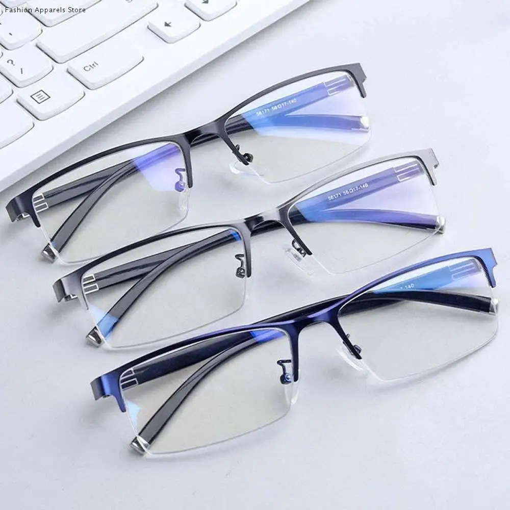 

Office Transparent Anti Blu-ray Glasses PC Alloy Half-frame Business Myopia Glasses HD Lightweight Men Reading Eyewear Women