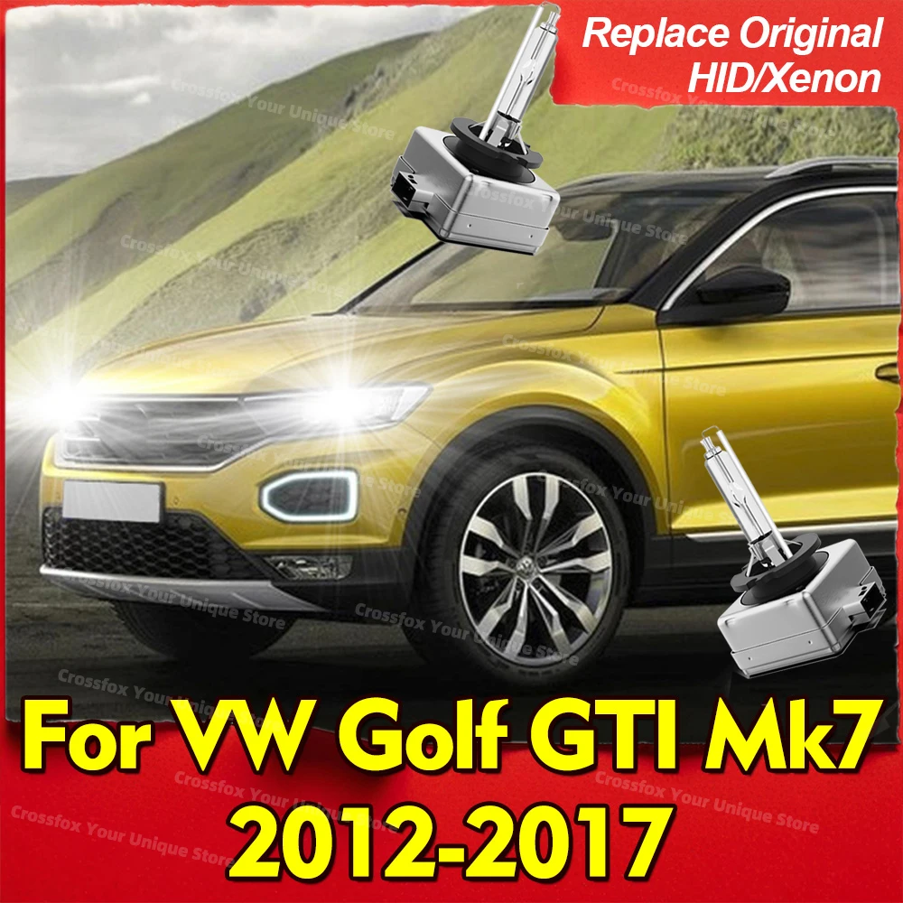 

2x D3S D3 Head Lamps 6000K 8000K 10000K HID Xenon Headlights For VW Golf GTI Mk7 2012 2013 2014 2015 2016 2017 Auto Bulbs 12V DC