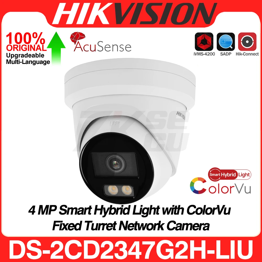 Hikvision DS-2CD2347G2H-LIU 4MP Smart Hybrid Light ColorVu IP Camera Acusense Built-in MIC SD Slot IP67 POE CCTV Surveillance