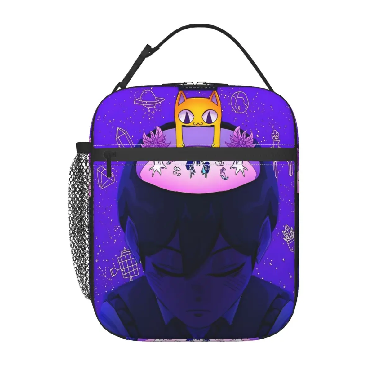 Anime Basil Sunny Omori Game Lunch Bag For Unisex Lunch Box Kawaii Cooler Bag Portable Zipper Oxford Thermal Tote Handbags