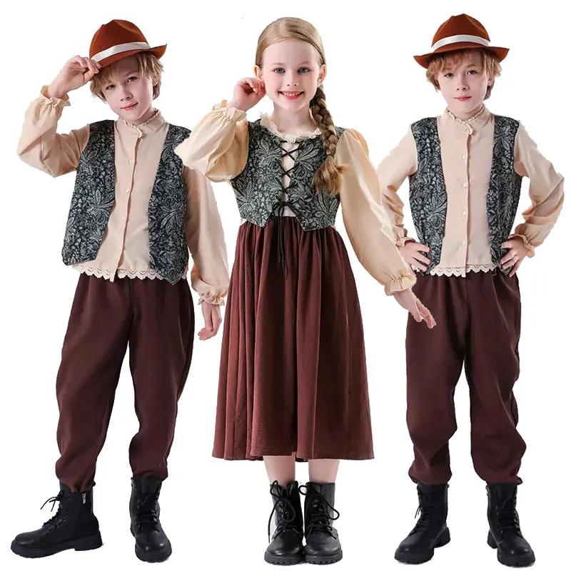 

Halloween Germany Bavarian National Retro Exquisite Elegant Dress Up for Boy Girls Medieval Costume Book Week Cosplay Outfi