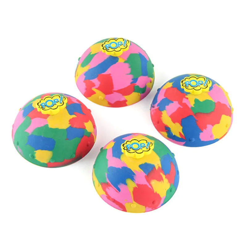 Hip Hop Jump Half Side Bouncing Ball No Stress Fidget Toys Children Toys Camouflage Bounce Rubber Popping Bowls Novelty Elastic