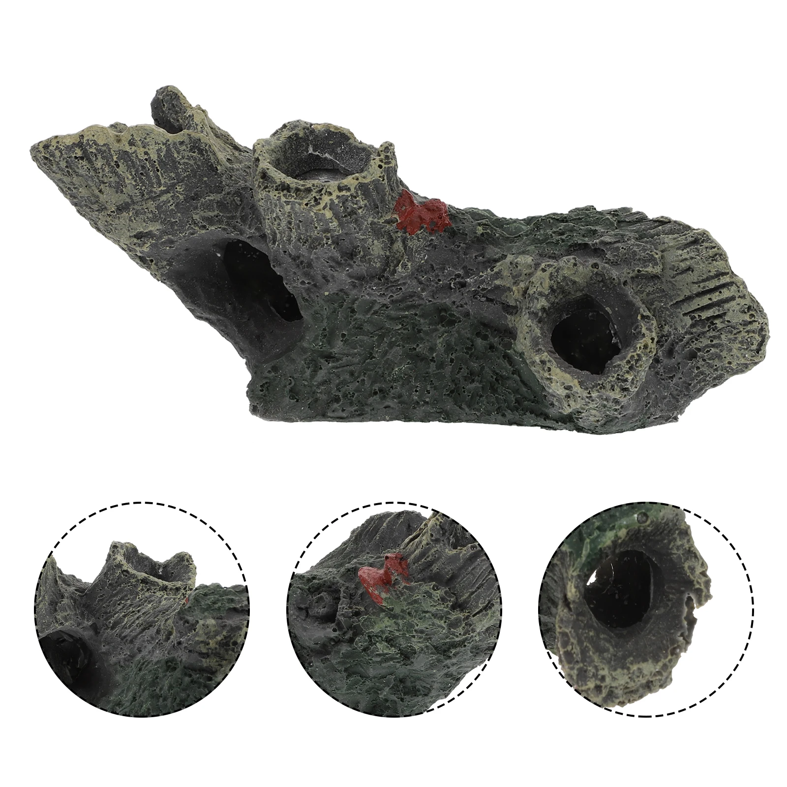 

Resin Artificial Tree Stump Aquarium Decoration Fish Tank Landscape Craft Decor Lifelike Hideout Place Egg Laying Pet Supplies