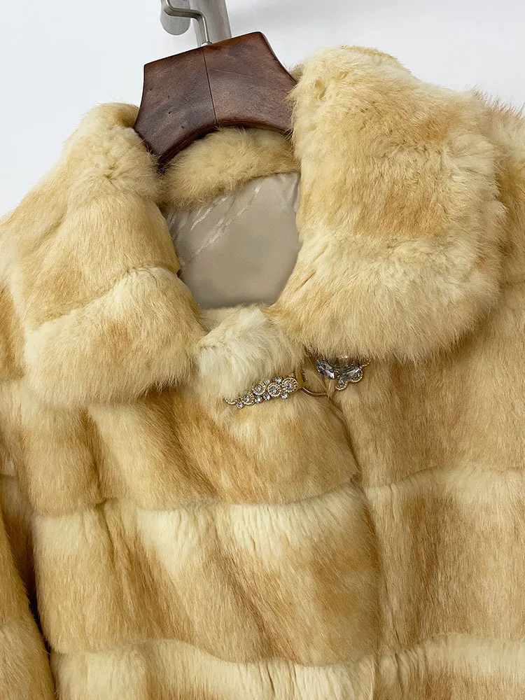 ZMEENNA Cappotto lungo in pelliccia sintetica da donna di lusso Elegante capispalla invernale caldo Elegante giacca in peluche Design comodo e chic ZM3397