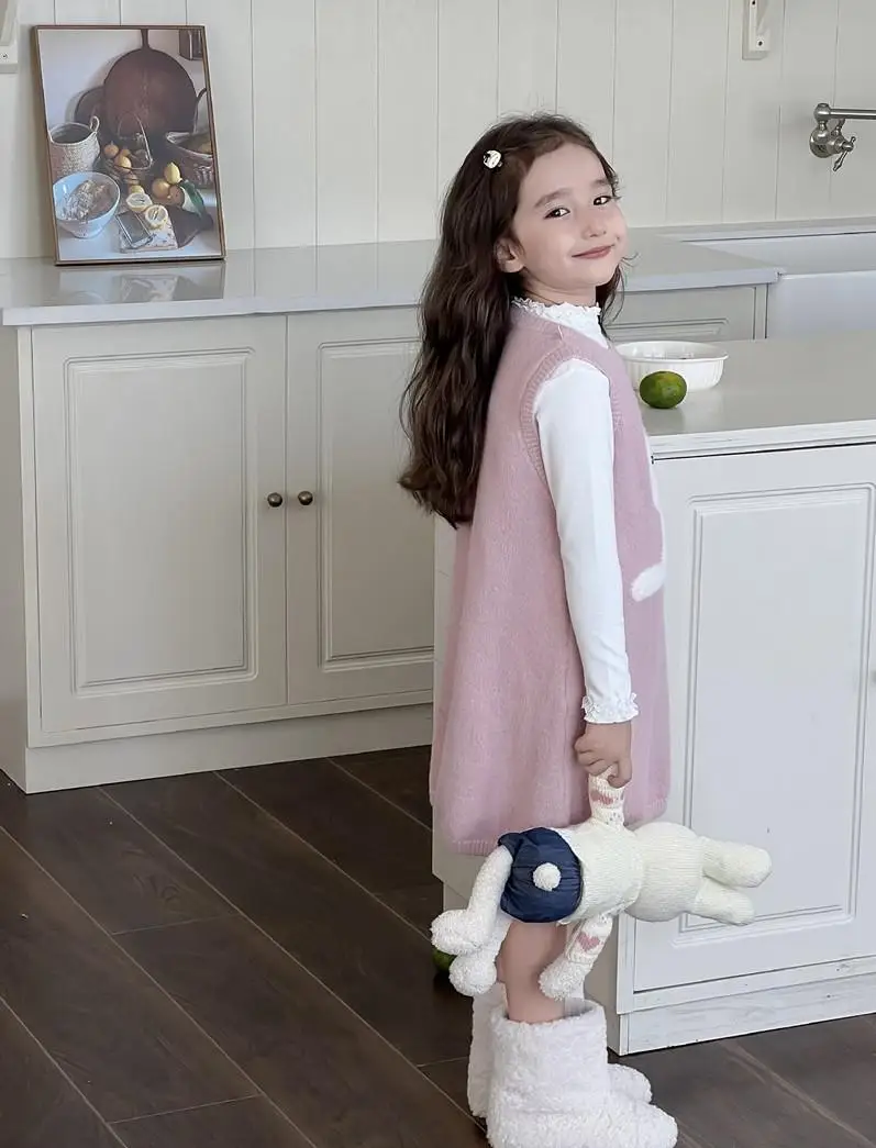 New 2026 Cute Korean Style Sleeveless Pinafore Dress for Baby Girls, 2025 New Spring Autumn Casual Dress