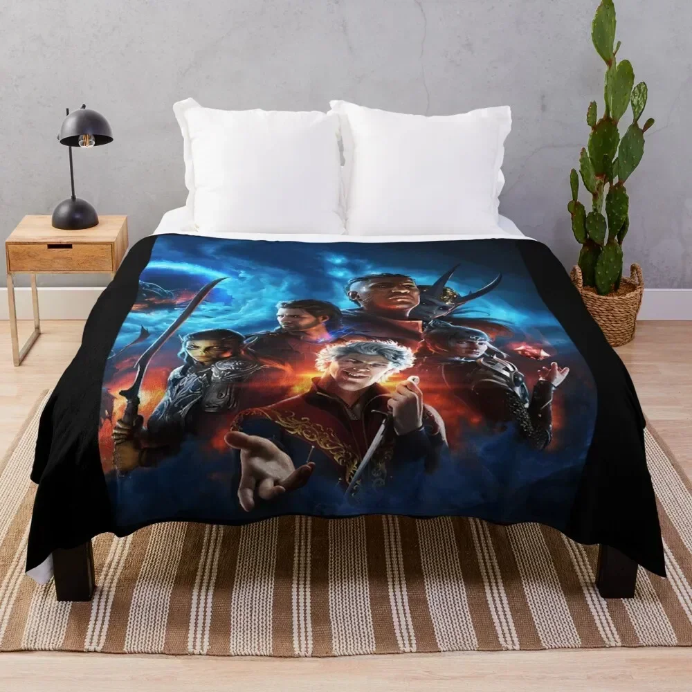 

Balders Gate 3 Characters Throw Blanket Durable Warm Blanket for Daily Home Use