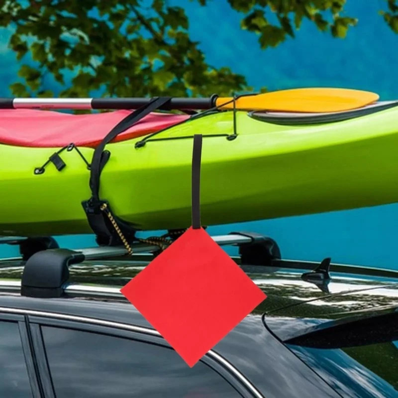 Bandiere avvertimento per traino kayak da 2 pezzi con cinghie Bandiere avvertimento per kayak Accessorio per kayak